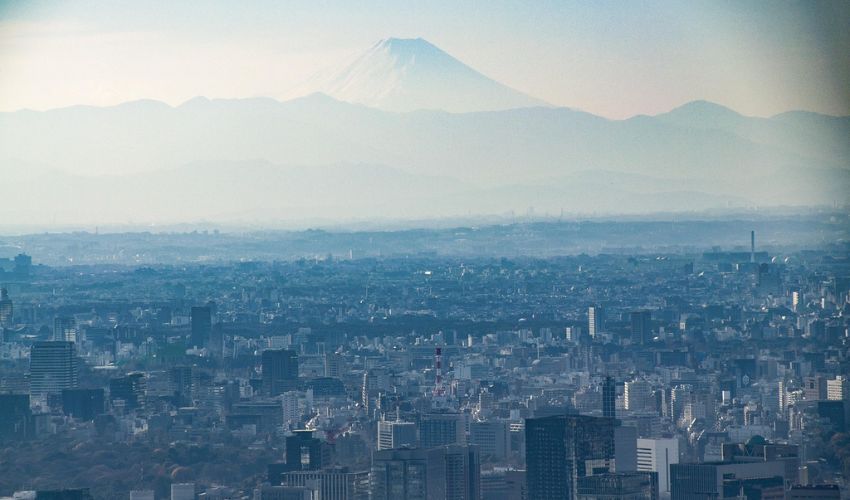 Tokyo skyline with Mount Fuji in background