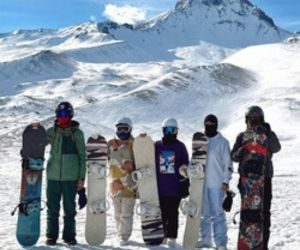 Group of people holding skis during a Dolomites and Cortina d'Ampezzo ski trip